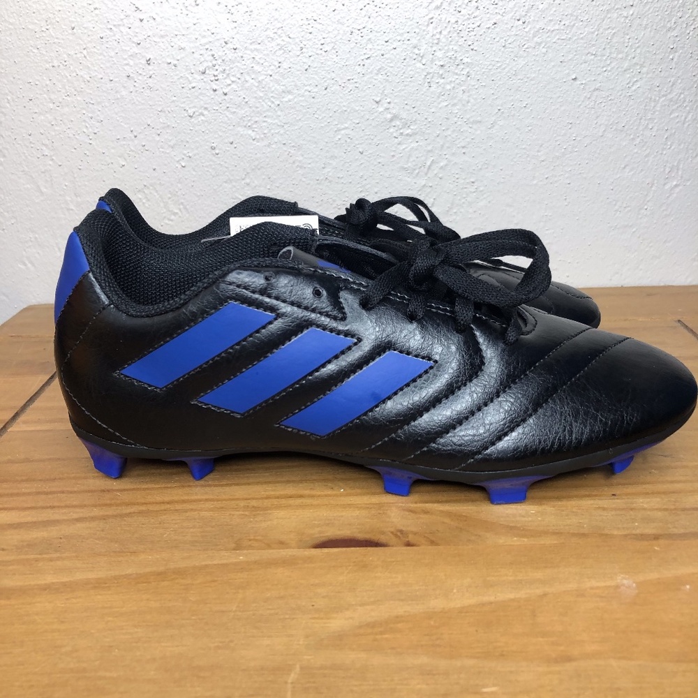 adidas Kids Black and Blue Soccer Cleats